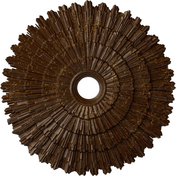 Ekena Millwork Eryn Ceiling Medallion (Fits Canopies up to 4"), 24 3/4"OD x 3 1/4"ID x 1 7/8"P, Root Beer Crackle CM24ENRBC - main